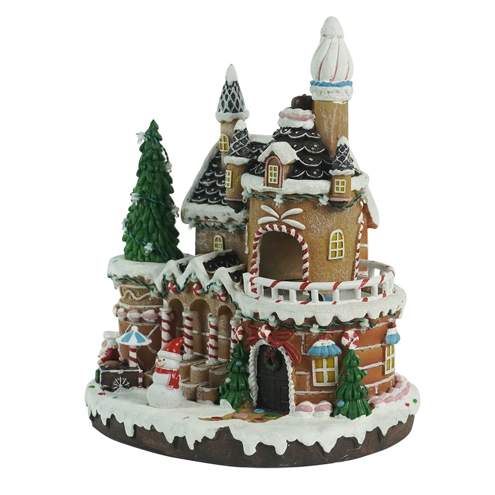 Colorful Lights Christmas Gingerbread Candy Music House Crafts Ornament Gift Box
