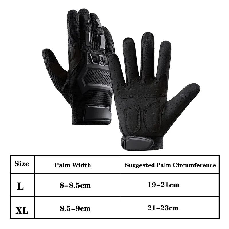 Men's New All Finger Tactical Gloves Waterproof Anti Slip Wear Resistant Outdoor Driving Fighter Training Mountaineering Gloves