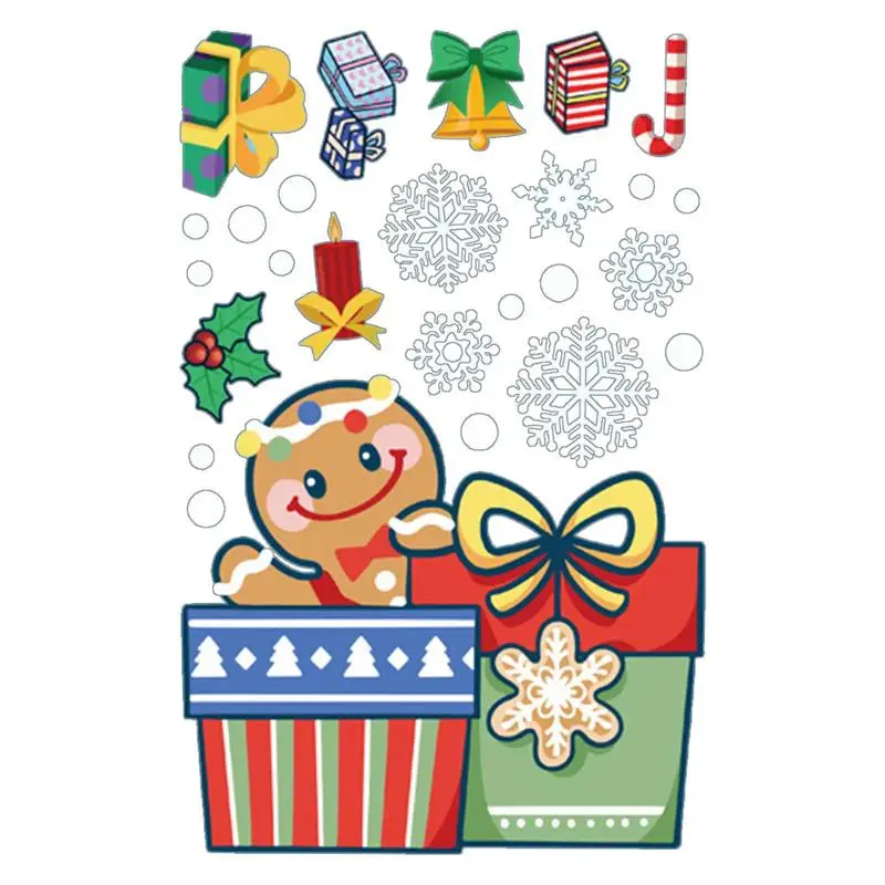 Window Decals For Christmas Christmas Cartoon Snowman Clings Decals Window Decor Accessories For Tiles Household Appliances