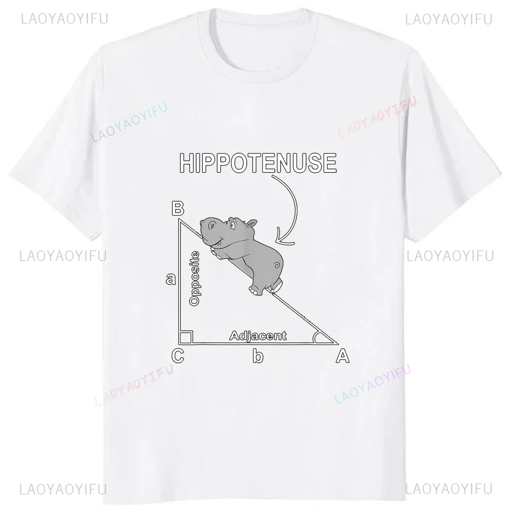 New Arrival Hippotenuse Opposite Adjacent Printed Tees Fashion Casual Streetwear Hip-hop Hipster O-neck Hot Sale Tops Tshirt