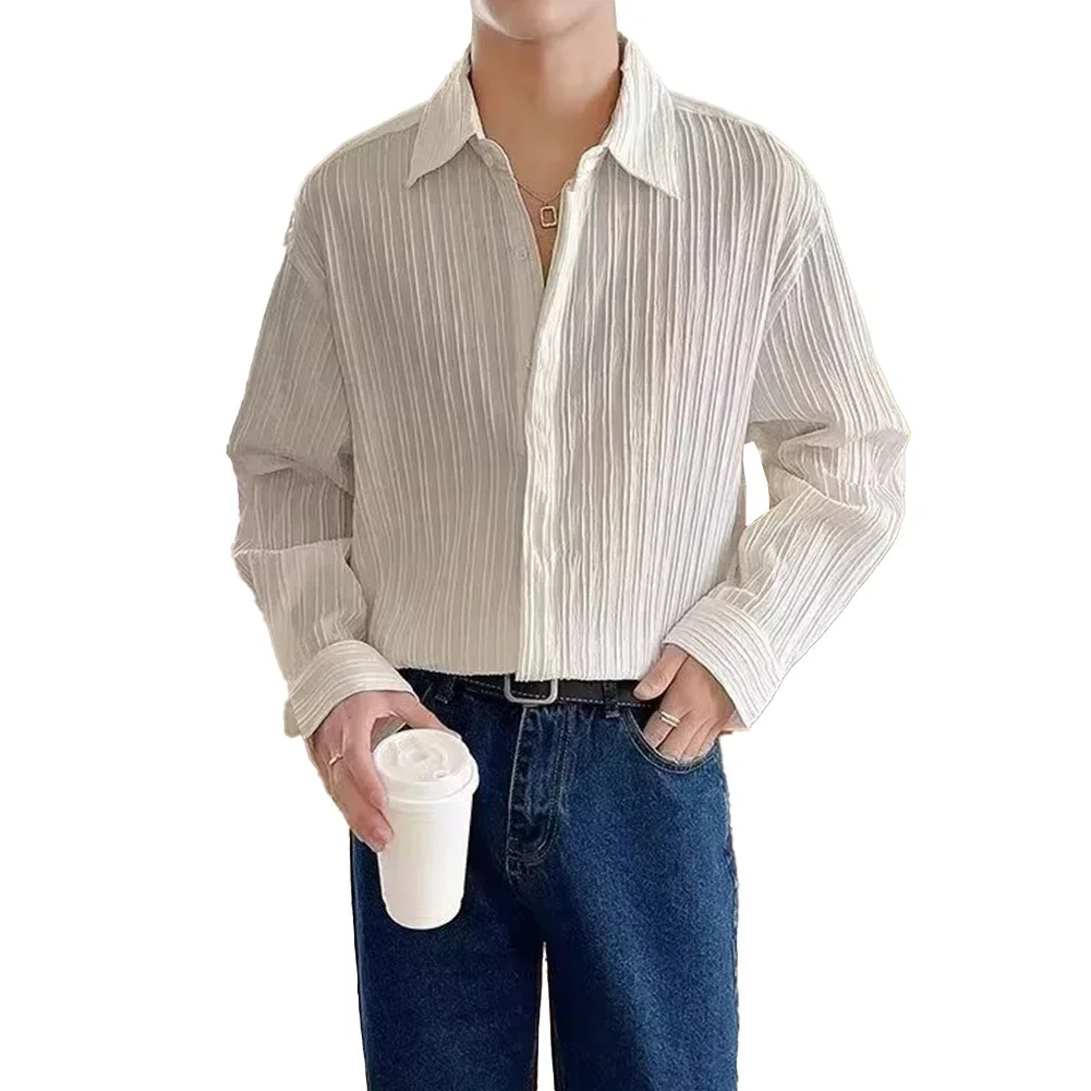 

Loose Business Shirt Korean Long Sleeve Shirt Versatile Shirt For Holidays Casual Dress Shirt Fashionable Mens Shirt