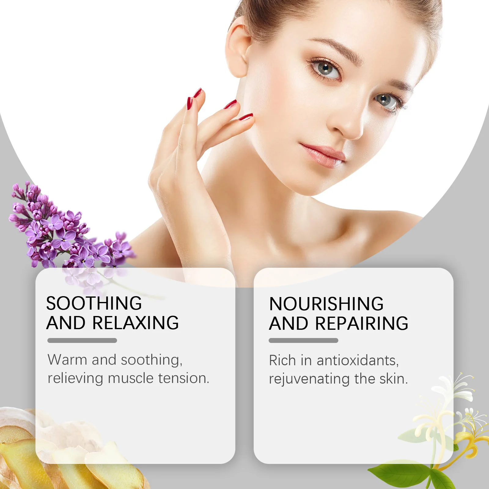 زيت تدليك الجسم المريح يساعد على الهضم وتخفيف وجع العضلات ويقلل من التوتر والقلق ويحسن النوم وزيت أساسي للنباتات