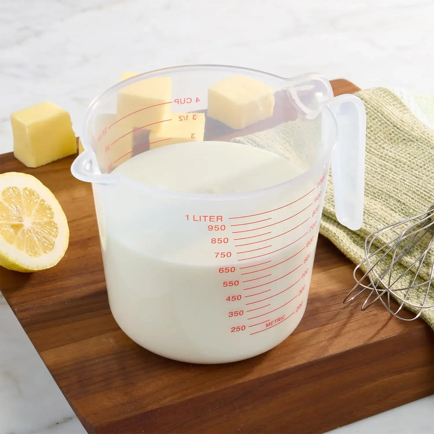 4 Cup PP Plastic Measuring Cup, 32 oz, Clear image 2