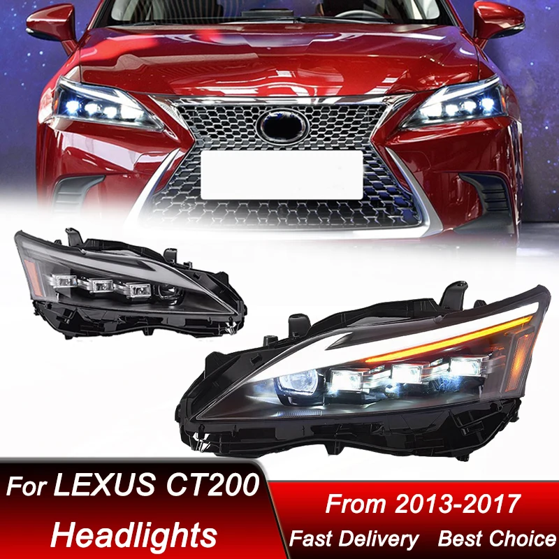 

Автомобильные фары для Lexus CT200 2013-2017 в новом стиле, полная детализация, обновление, высокая Настройка, комплект аксессуаров для объектива проектора