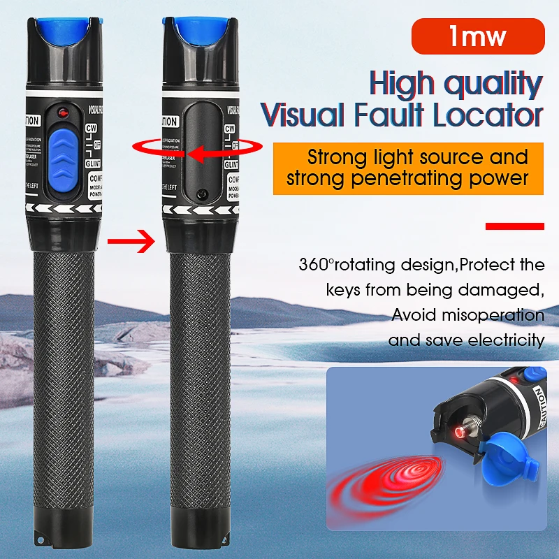 FTTH 1mW Visual Fault Locator SC/FC/ST 2.5mm Interface High Quality VFL Optical Fiber Test Tool Fiber Optic Cable Tester Pen