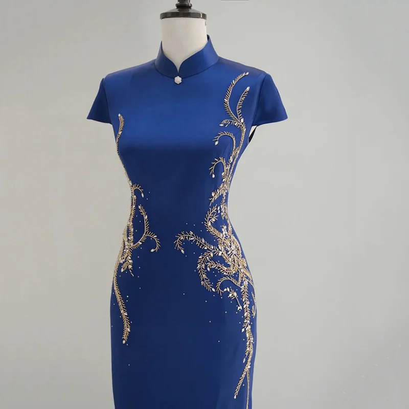 

New Chinese Style Improved Cheongsam Young Western 2026 Toast Dress Heavy Industry Beaded