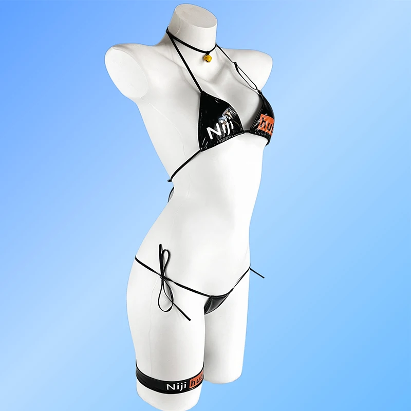 ชุดบิกินี่เซ็กซี่แบบมินิ ชุดคอสเพลย์ ชุดยูนิฟอร์มผู้หญิง บอดี้สูทผ้าพันแผล หนังแก้ว ชุดว่ายน้ำชายหาด ชุดชั้นใน 4 ชิ้น