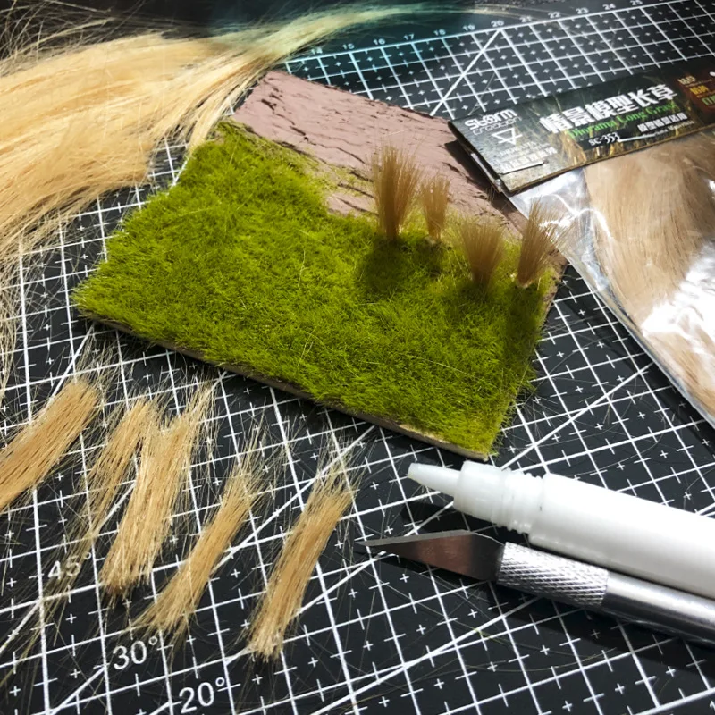 Zestaw modelarski długiej trawy symulacyjnej 10 cm do modeli kolejowych w skali HO, materiały do statycznych scen militarnych, akcesoria do dioramy.