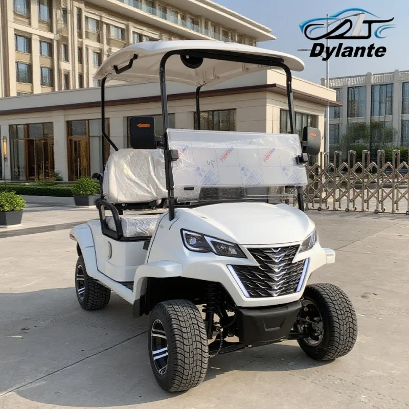 ODM أحدث تصميم متقدم 72 فولت بطاريات الليثيوم والرصاص الحمضية 2 مقاعد عربة جولف كهربائية لرحلة الجولف الركاب والبضائع