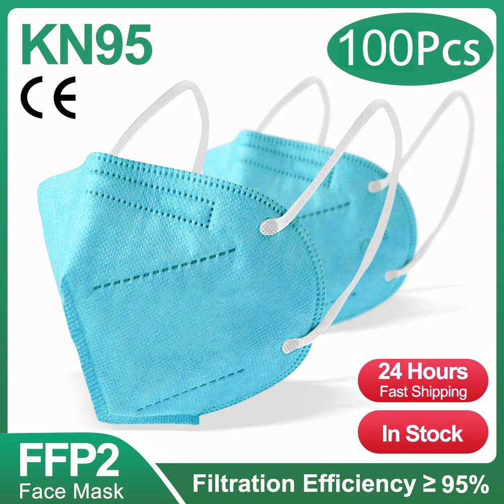 10-200 stuks FFP2-maskers kn95 Mascarillas KN95 gezichtsmaskerfilter 5 lagen mascarillas quirurgicas homologadas herbruikbaar zwart FFP2-masker