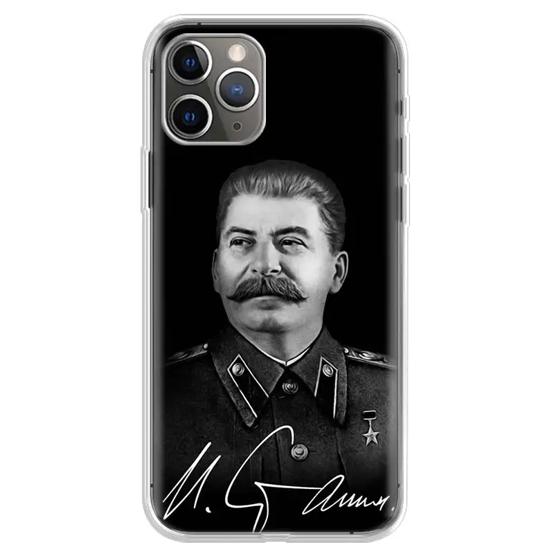 Russian Stalin Ussr Communism Soft Phone Case For IPhone 11 13 16 Pro MAX 15 + 14 Plus 12 Mini X XS Apple 8 7 SE Fundas Coque 11