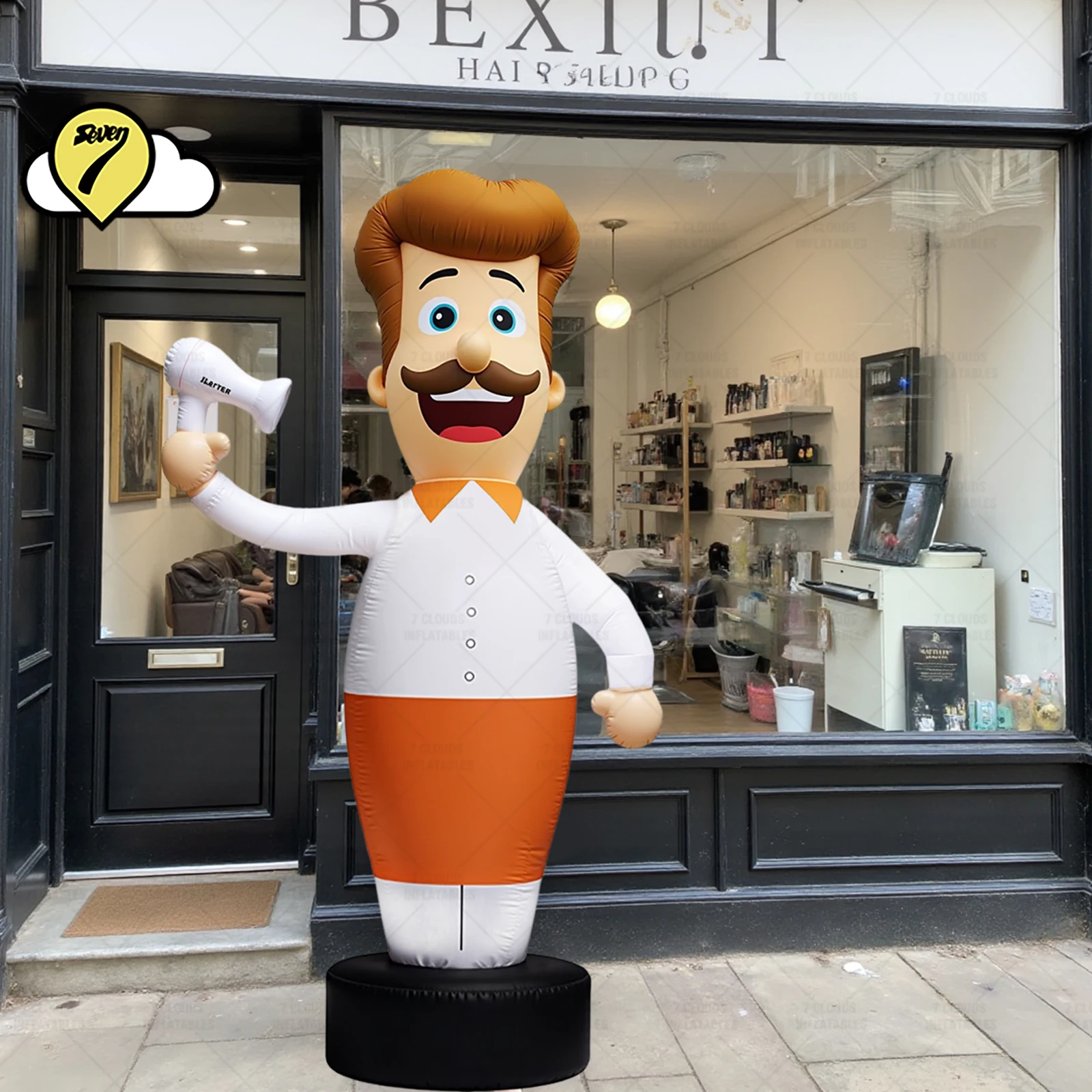 3M Customized Hair Salon Inflatable Hairdresser Holding a Hair Dryer Wavering arm Tube Man Advertising Decor for Beauty salon