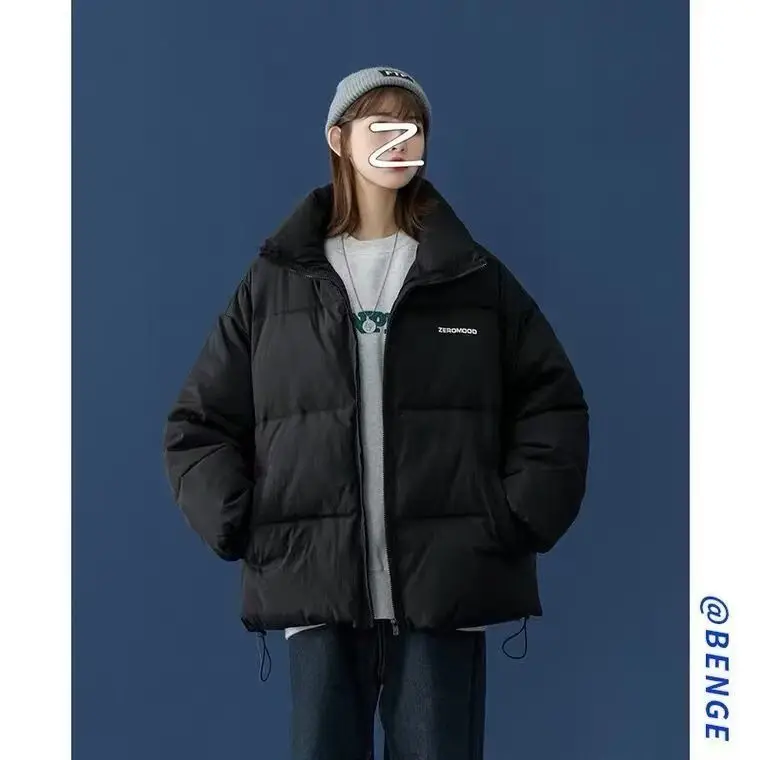 

2025 New Winter Thiened Cotton Jaet for Men Warmth Spor Casual Trendy Bread Sle Outerwear Youthful Polyester Fiber