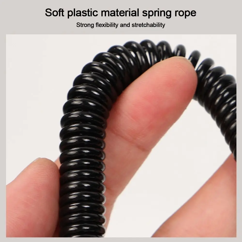1/2/5pcs Multi functional Outdoor Retractable Spring Elastic Rope Anti-lost Black Security Gear Tool Fishing Lanyards