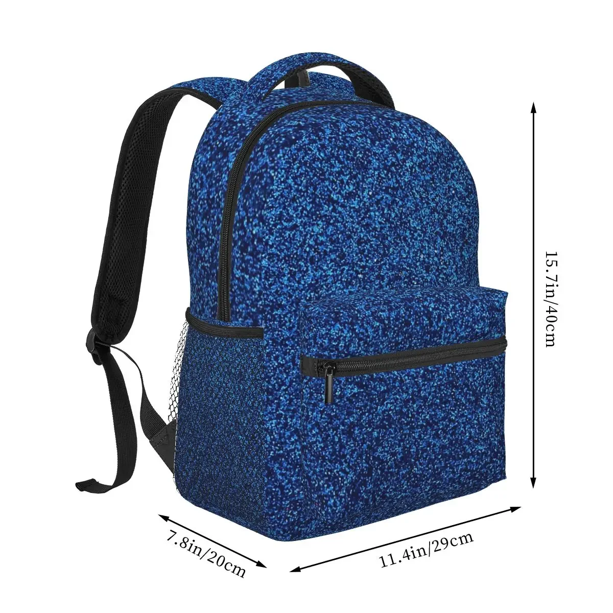 A Little Blue Glitter Backpacks Boys Girls Bookbag Children School Bags Cartoon Laptop Rucksack Shoulder Bag Large Capacity