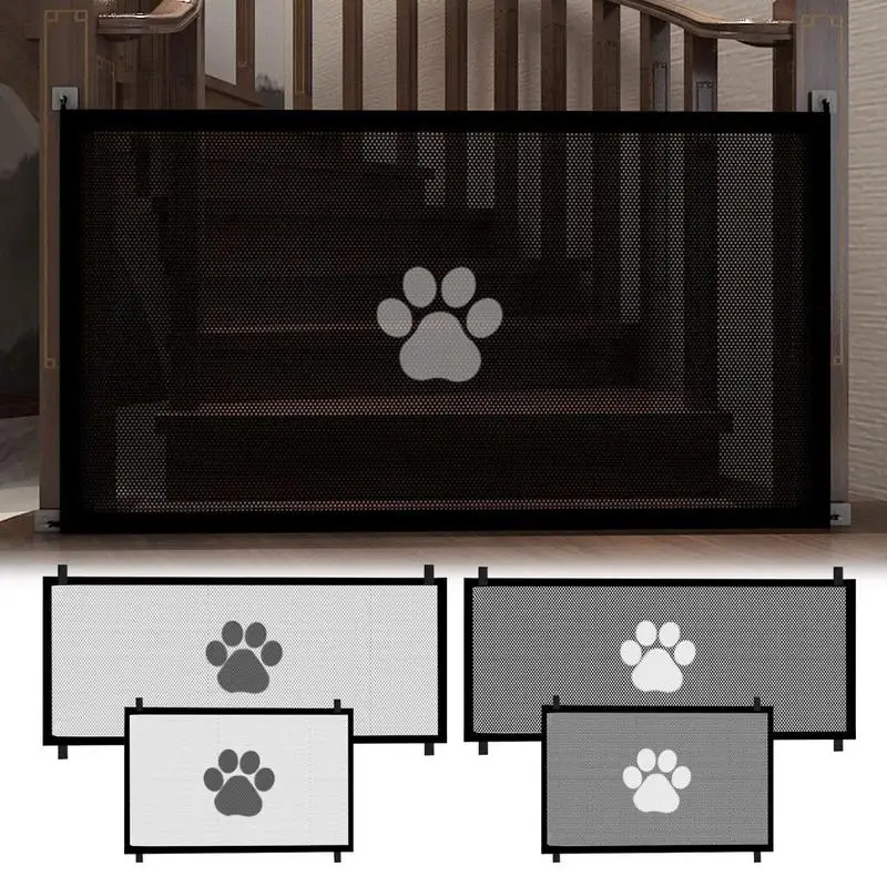 Foldable Dog Gate Telescopic Pet Fence Wide Pet Gate Folding Fence Net For Stairs Doorways Halls Kitchen