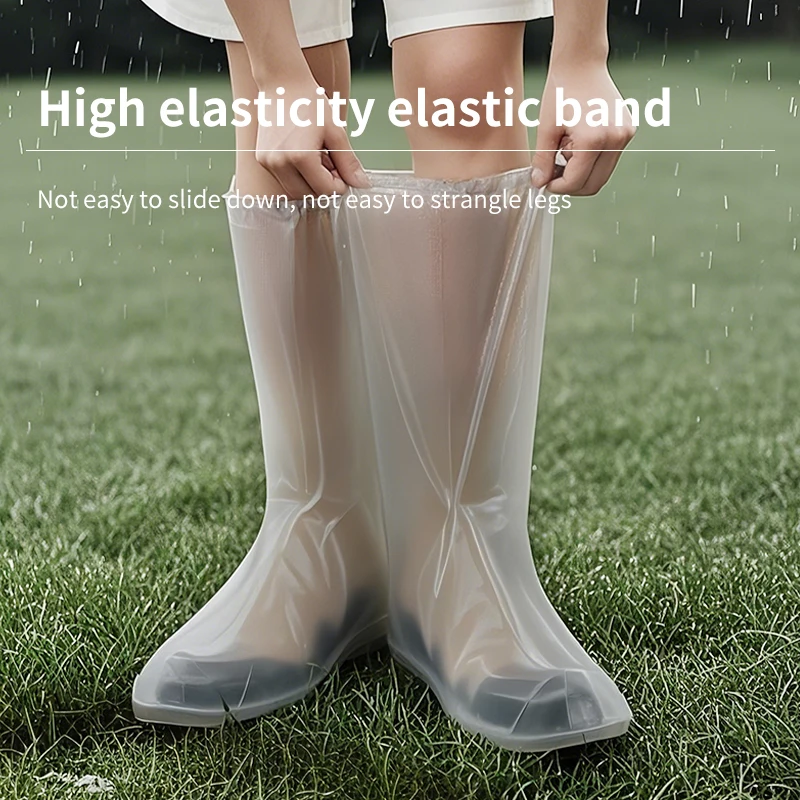 Waterproof Disposable Rain Boot Sleeves Outdoor Shoe Covers Single Pack 6 Pairs Heavy Duty Non Slip