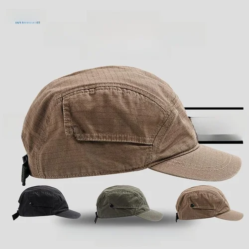 여성용 캠핑 야구 모자 둥근 상단 다섯 조각 짧은 끈 여성용 빈티지 기능성 스타일 야외 캠핑 야구 모자 모자 야구 모자 