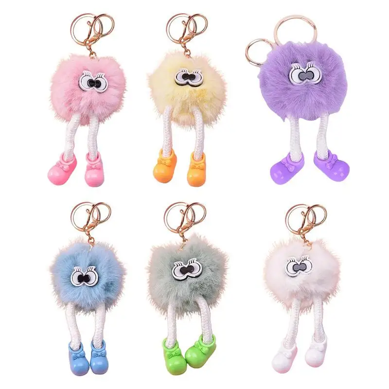 Plush Keychain For Backpack Keyring Accessories Plush Toy Pendant Keychain Women Real Rex Rabbit Furr Bag Paurse Plush Toys Gift