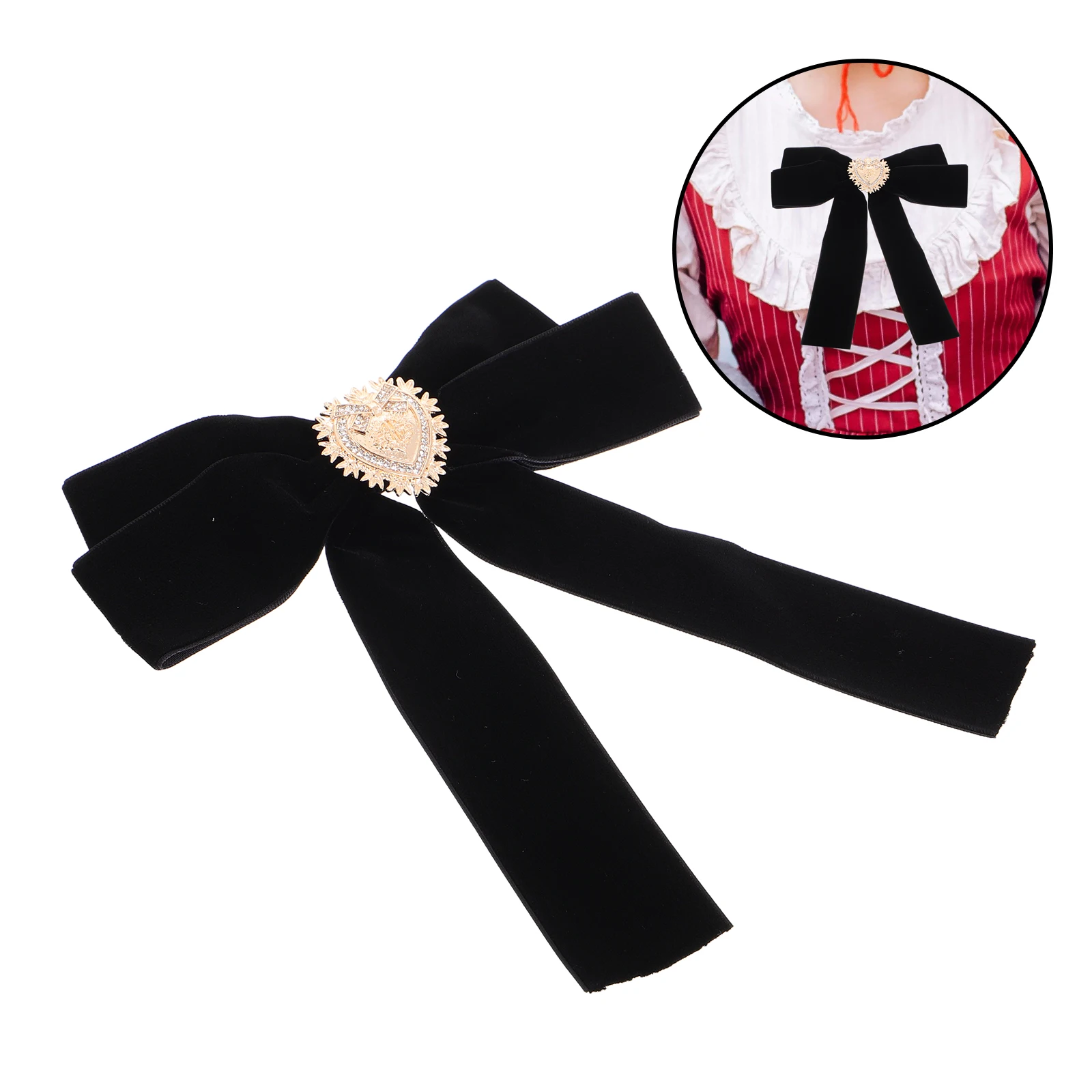 

Large Pin Bowknot For Women Elegant Shirt Collar Pin Retro Vintage Fabric Bow Brooch Clothing Accessory Ribbon Bow Tie Brooch