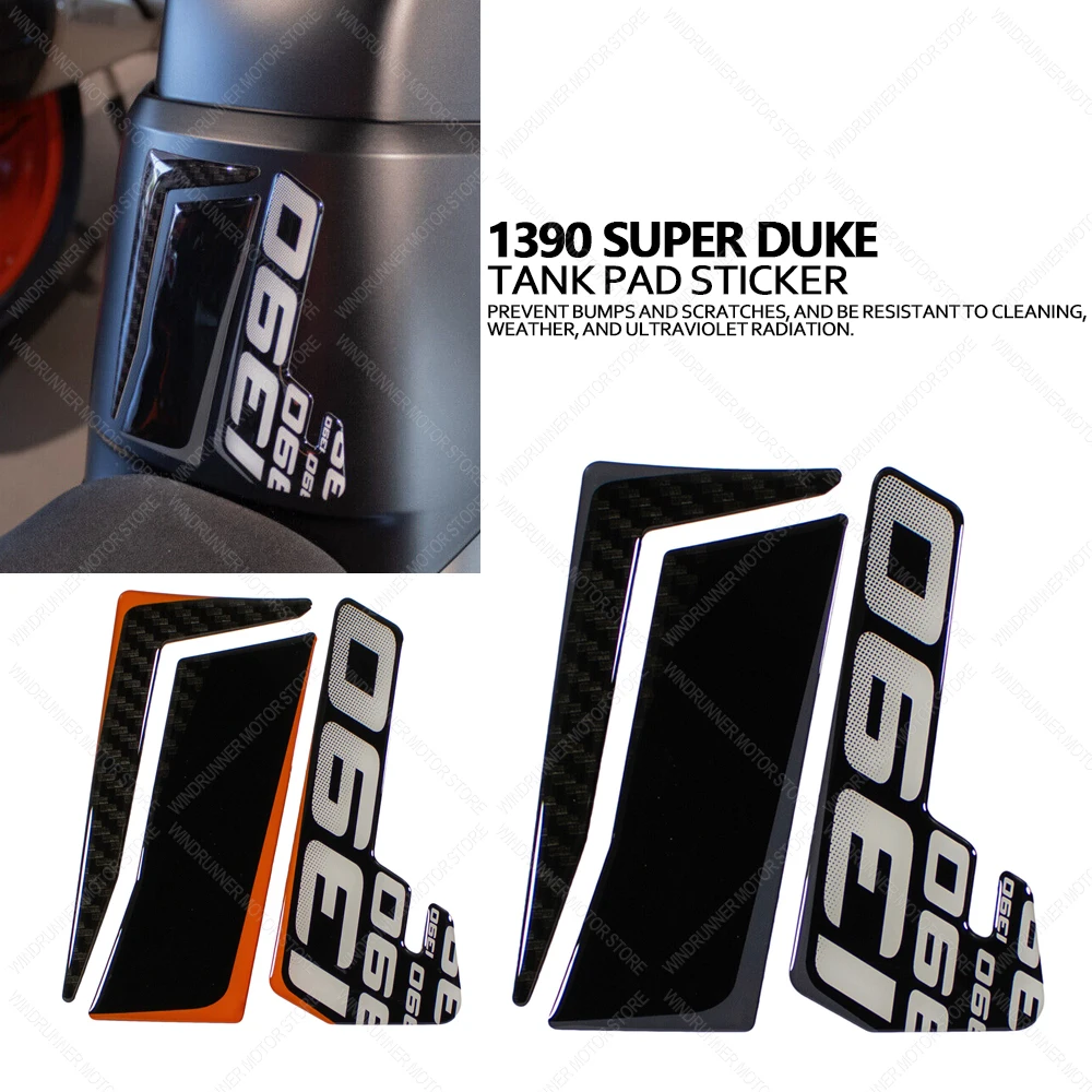 Motorcycle Accessories Waterproof Protective Tank Pad Sticker 3D Epoxy Resin Protective Sticker For 1390 Super Duke