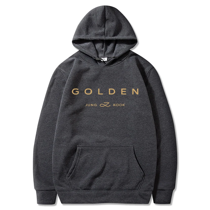 JungKook Golden Hoodie Women Aesthetic Standing Next To You Hoodies Unisex Album Letter Print Golden Pullovers Sweatshirts Korea