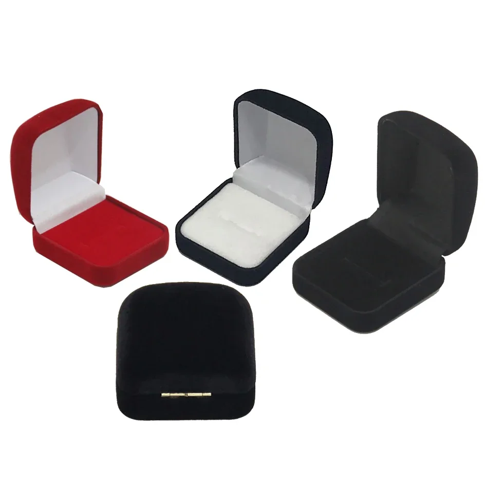 Quality Velvet Ring Jewelry Storage Box Red Wedding Diamond Ring Packaging Box Earring Stud Organizer Diplay Gift Box Party Case