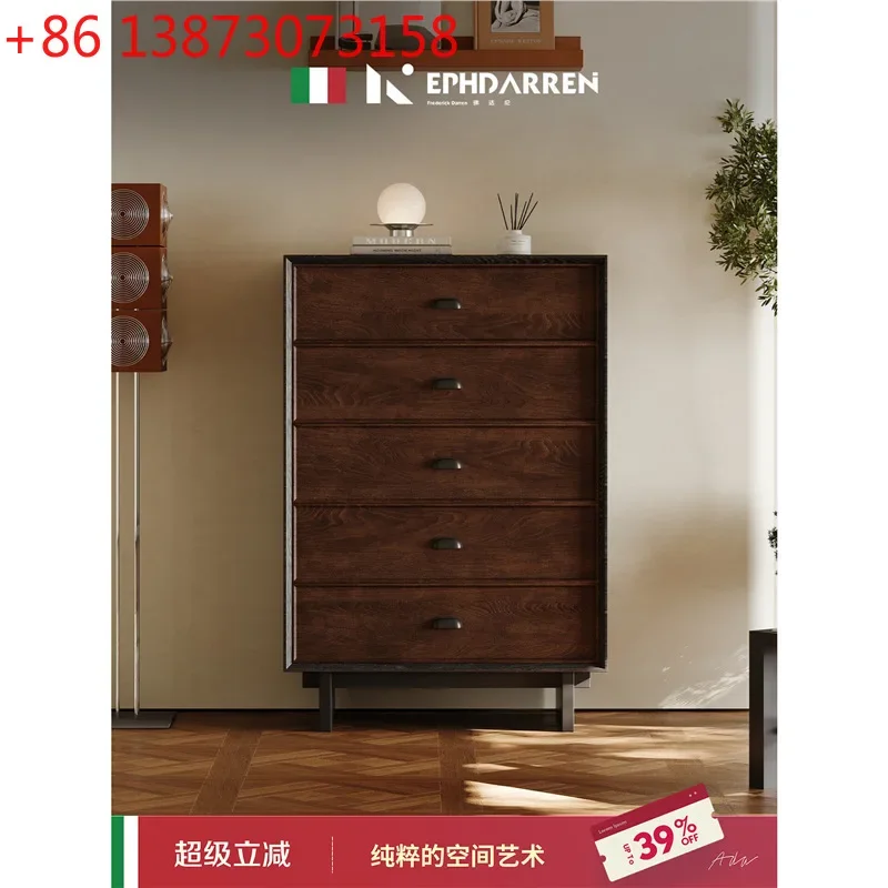 

American retro solid wood bedroom bedside storage locker