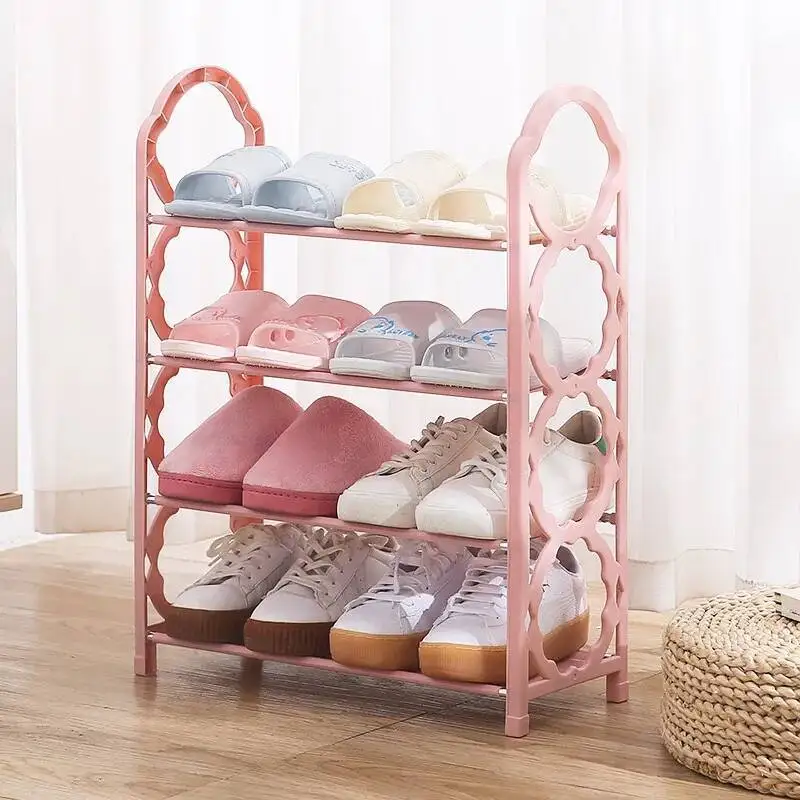 1-teiliges 4-stufiges multifunktionales Aufbewahrungsregal, bodenstehender Schuhstiefel-Organizer, Kunststoffständer, einfach zu montieren, platzsparend,