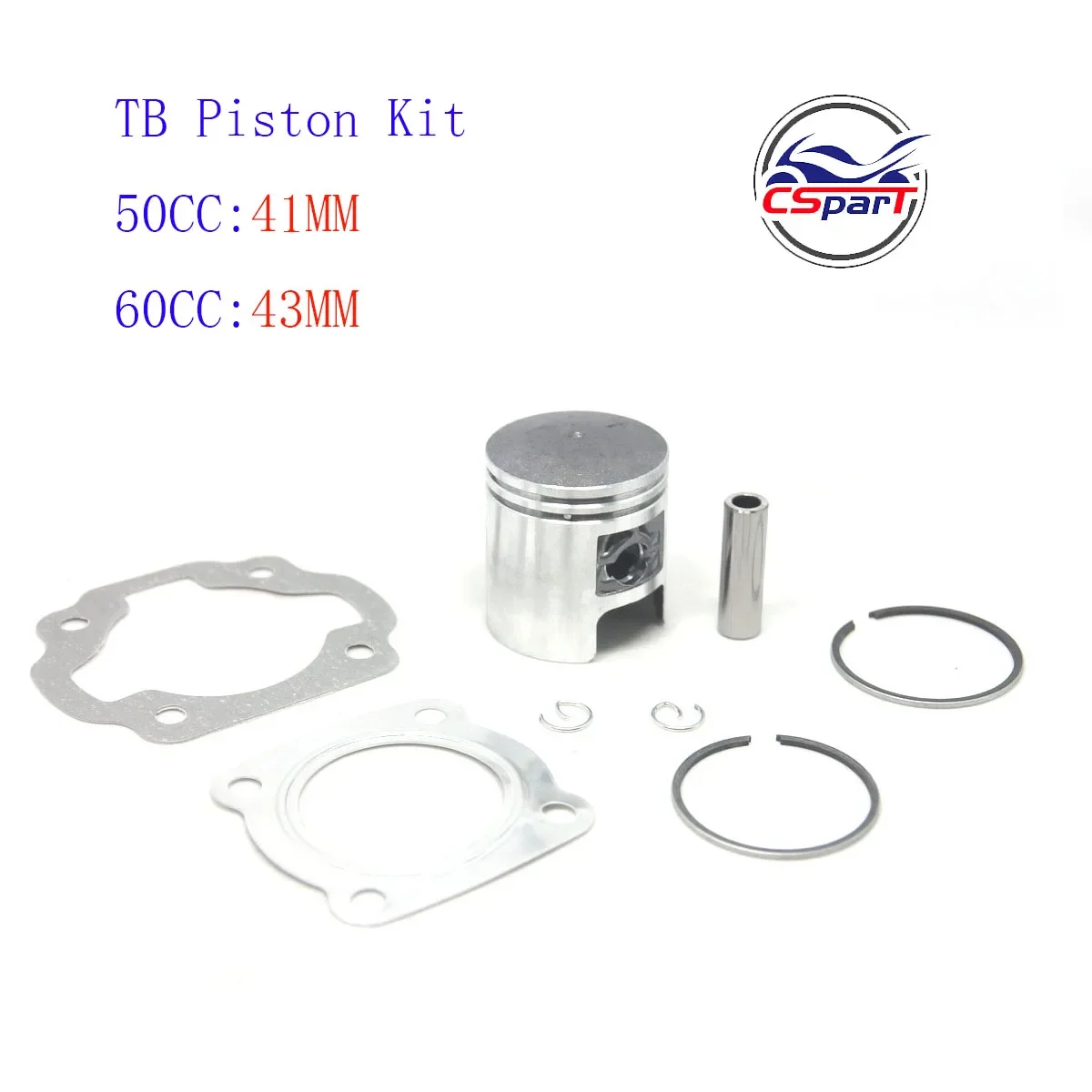 TB50 TB60 41MM 43MM 10MM Piston Ring Kit For Suzuki D1E41QMB D1E43QMC 50CC 60CC Qingqi Geely  Scooter Parts