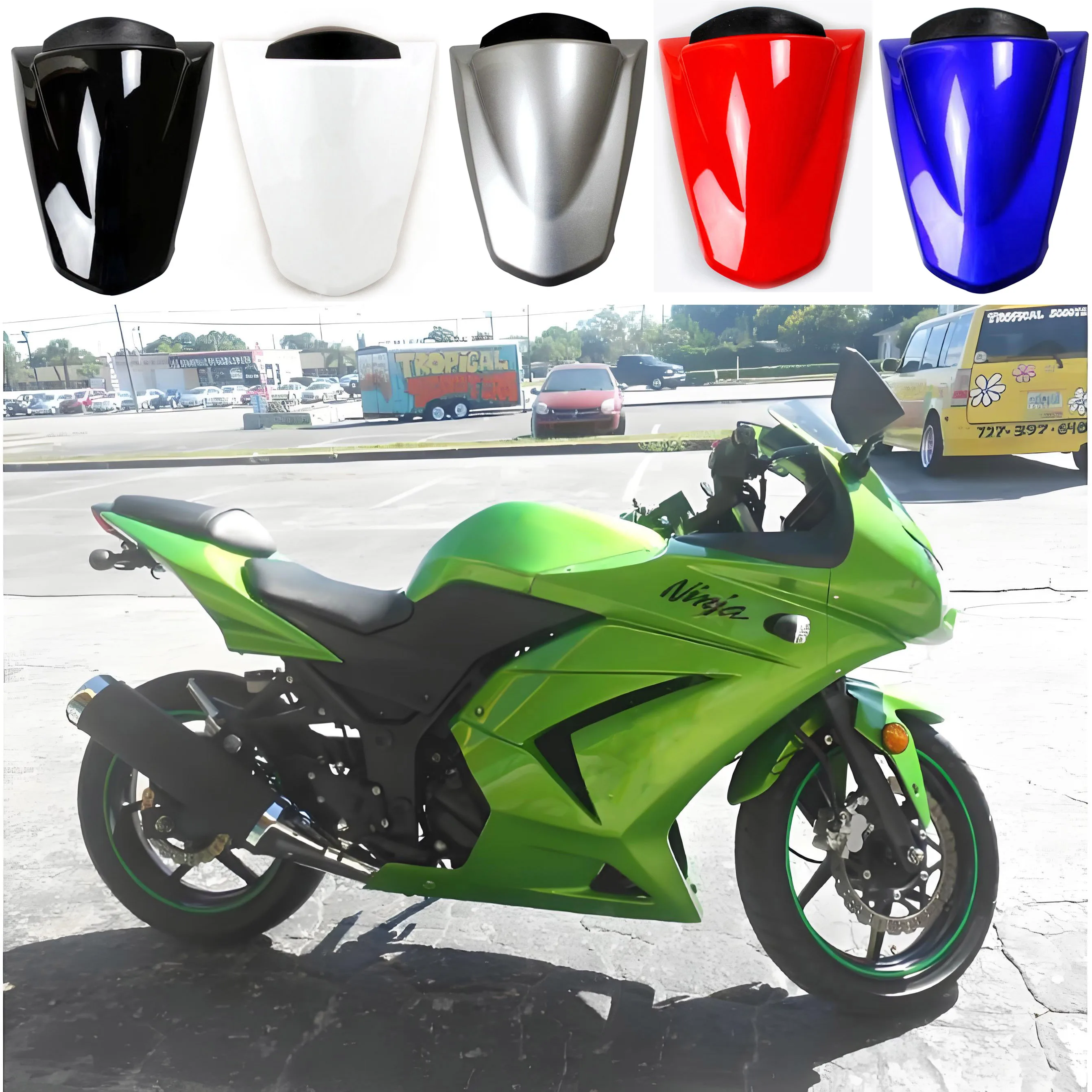

New Motorcycle Rear Seat Cover Cowl For Kawasaki ZX250R 2008 2009 2010 2011 2012