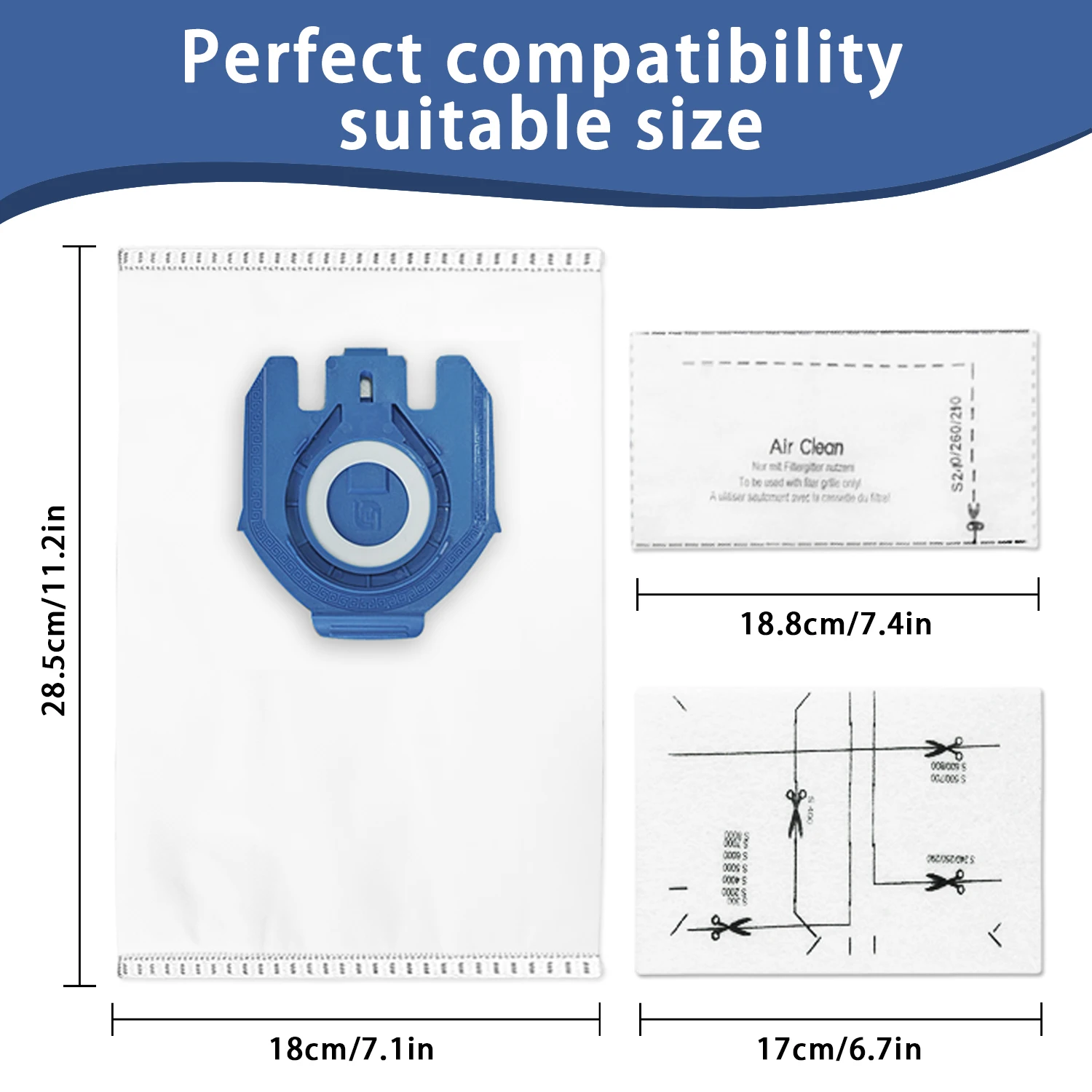 3D Airclean GN Vacuum Bags for Miele Classic C1/ Complete C1/Complete C2 Canister Vacuum Cleaner Accessories