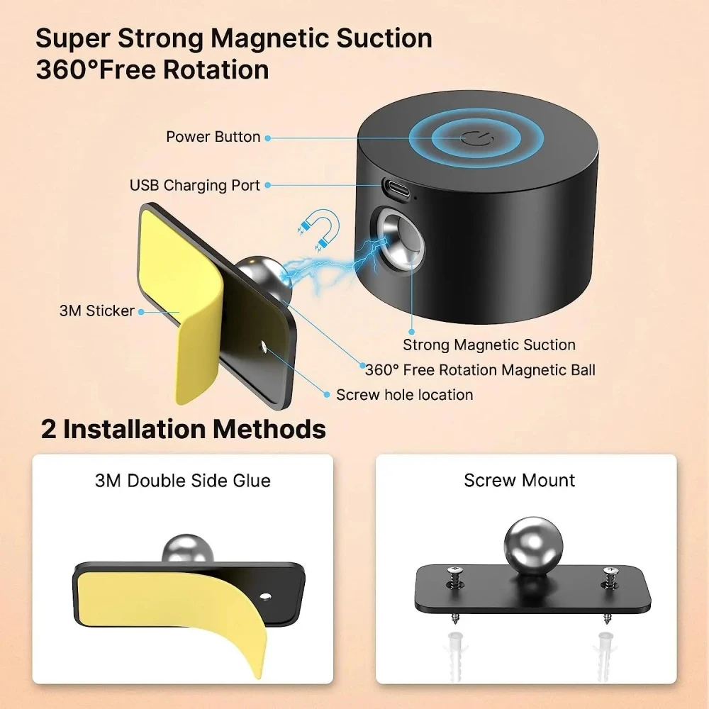 New USB Rechargeable 360 Degree Rotate Magnetic Wall Lamp Touch Control LED Mounted Reading Wall Light For Bedroom