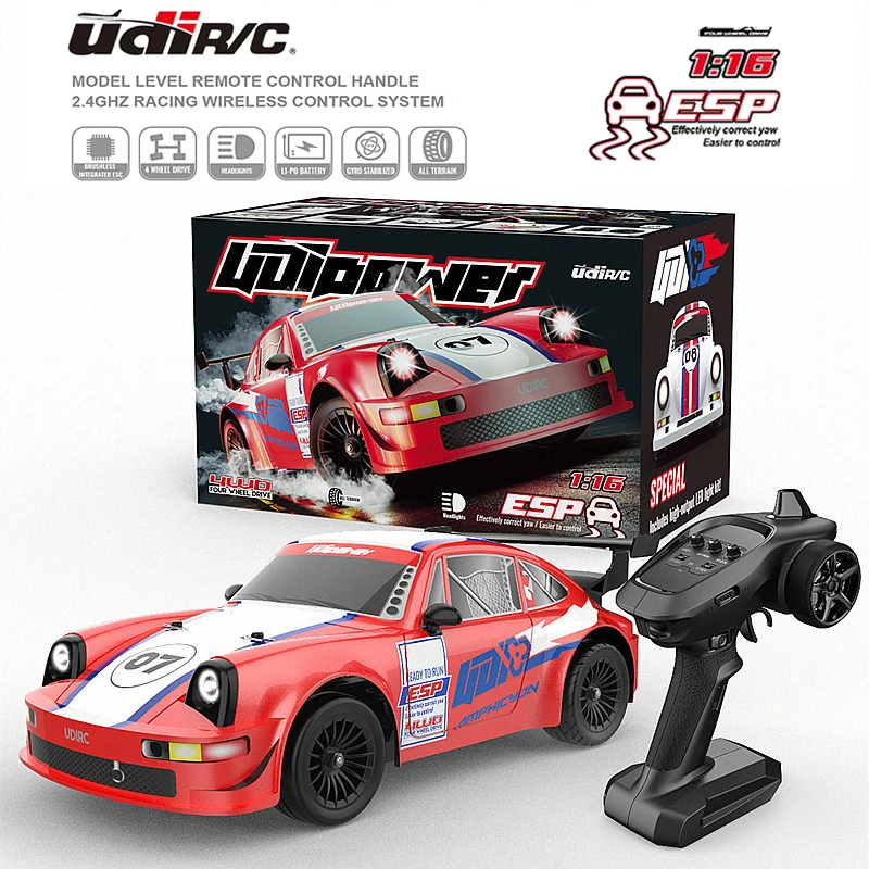 Udi/rc RC سباق السيارات 1/16 UD1607 Pro 60 km/ساعة RC سيارة عالية السرعة 2.4G فرش 4WD الانجراف التحكم عن بعد الانجراف سيارات لعب للبنين