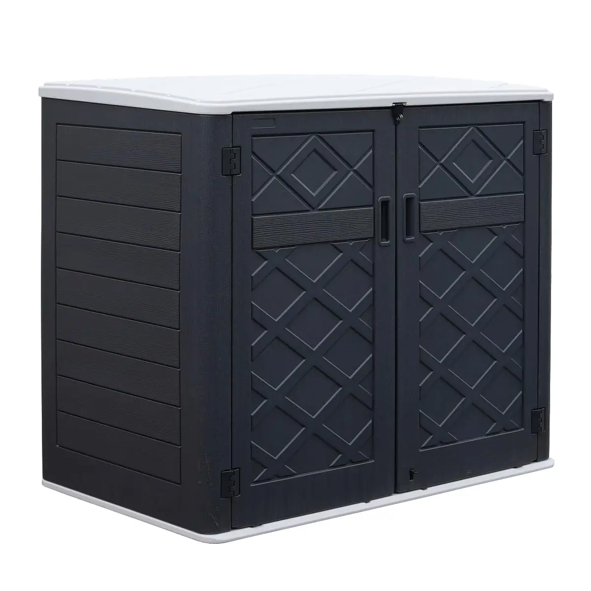 Weather-Resistant Horizontal Outdoor Storage Box 38 Cuft Garden Patio Bike Trash Tools, Customized