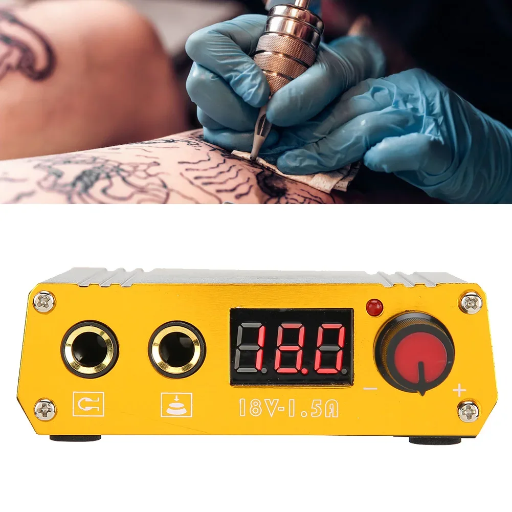 1 stks dubbele modi nieuwe zwarte professionele mini tattoo machine voeding tattoo voeding met lcd-scherm tattoo benodigdheden