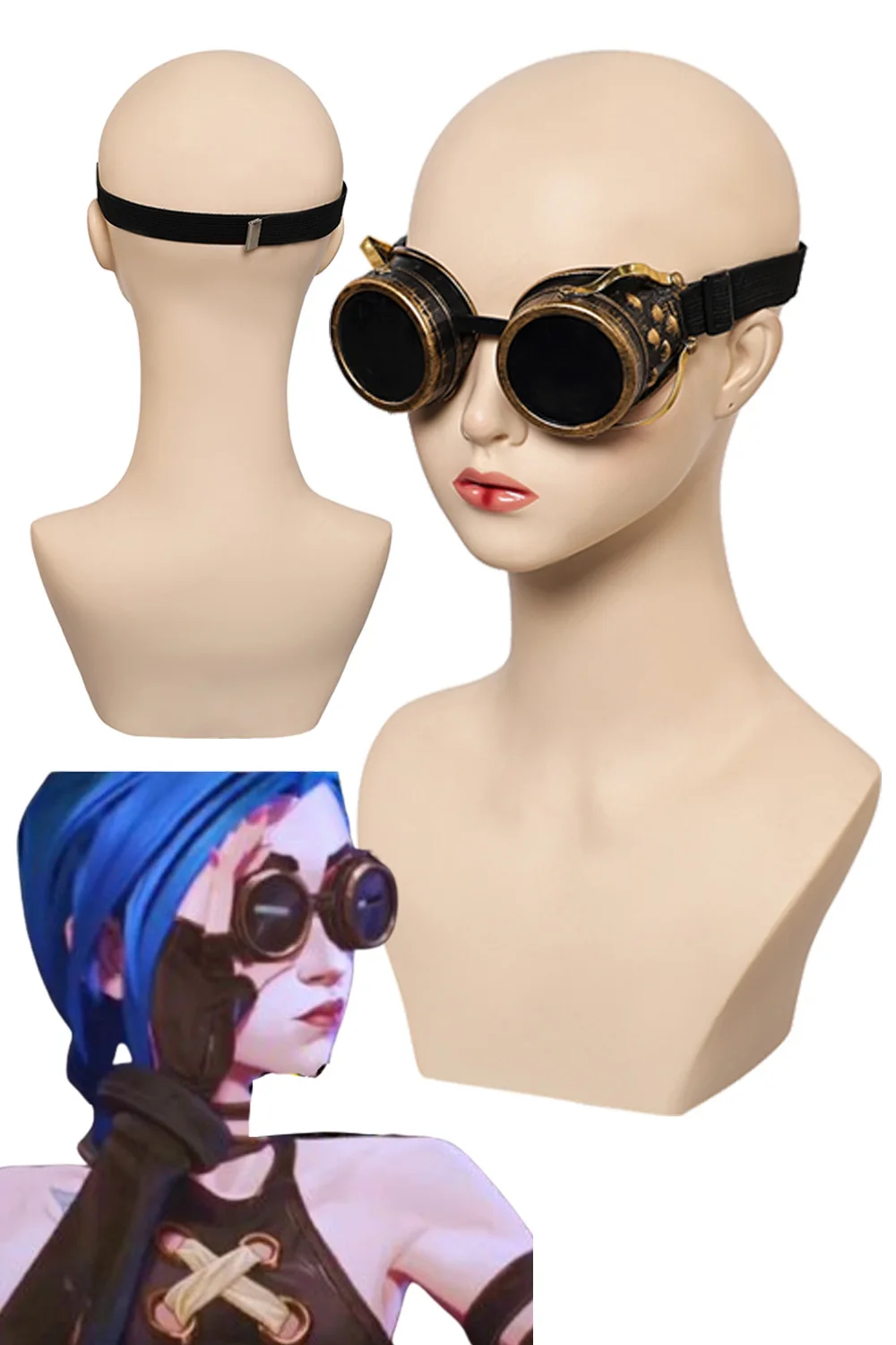 

Arcane Jinx Cosplay Glasses 2024 Game LoL TV 2 Roleplay Fantasia Disguise Props Halloween Party Carnival Costume Accessories