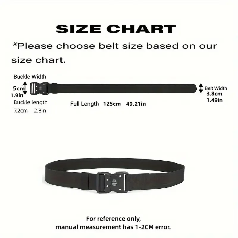Genuine Tactical Belt Men's Buckle Quick Release Nylon Canvas Military Belt Casual Outdoor Sport Training Braided Waist Belt