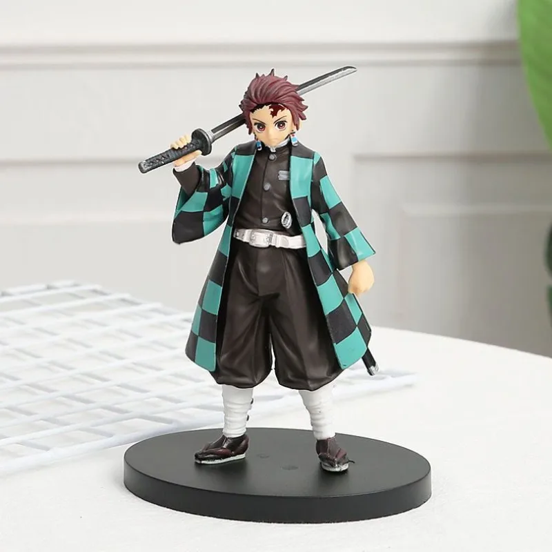 Demon slayer figura animação periférica tanjiro yadouzi zenitsu zenituma conjunto completo ornamento modelo presente de aniversário atacado