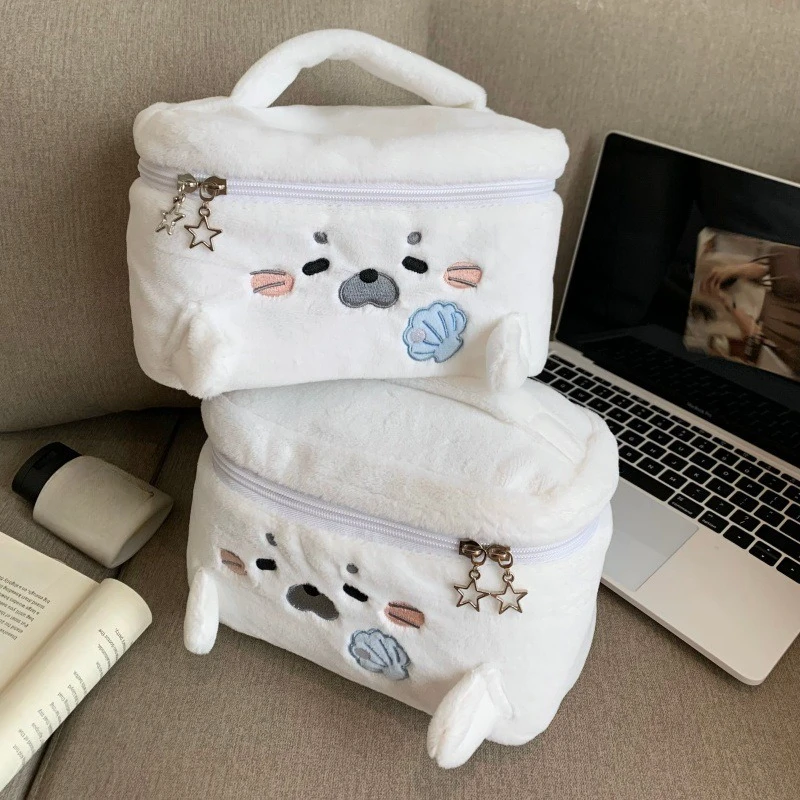 Cartoon Cute Cosmetic Case Tote Bag Large Capacity Travel Makeup Bag Portable Handheld Toiletry Bag for Women