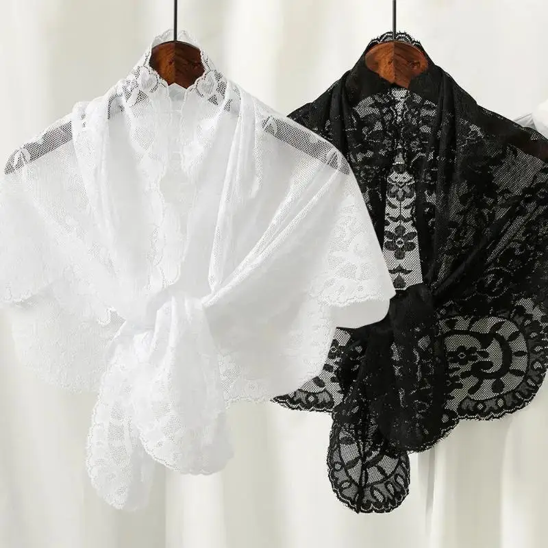 Spanish Traditional Triangle Lace Mantilla Women Head Covering Christian Church Catholic Veil