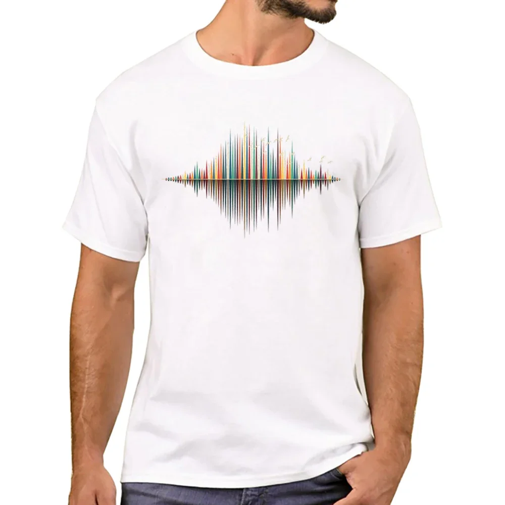 Music Sound Wave Printed T Shirts Short Sleeve Tshirts Boy Harajuku Tee TEEHUB Fashion The Sounds Of Nature Men T-Shirt