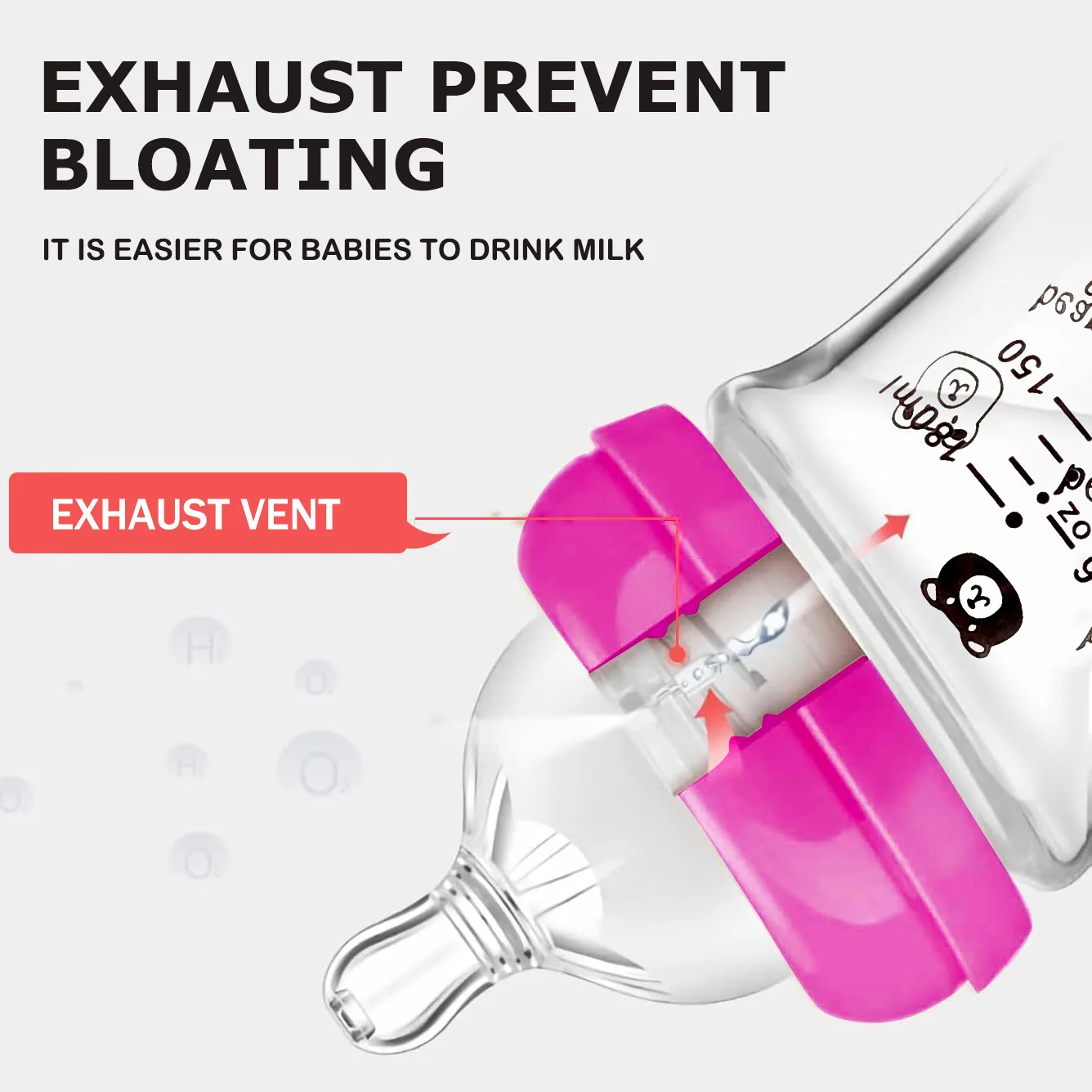 Nuovo biberon in vetro da 180 ml, coppetta per bambini con palla a gravità, a prova di perdite e a prova di caduta, copertura protettiva in silicone,