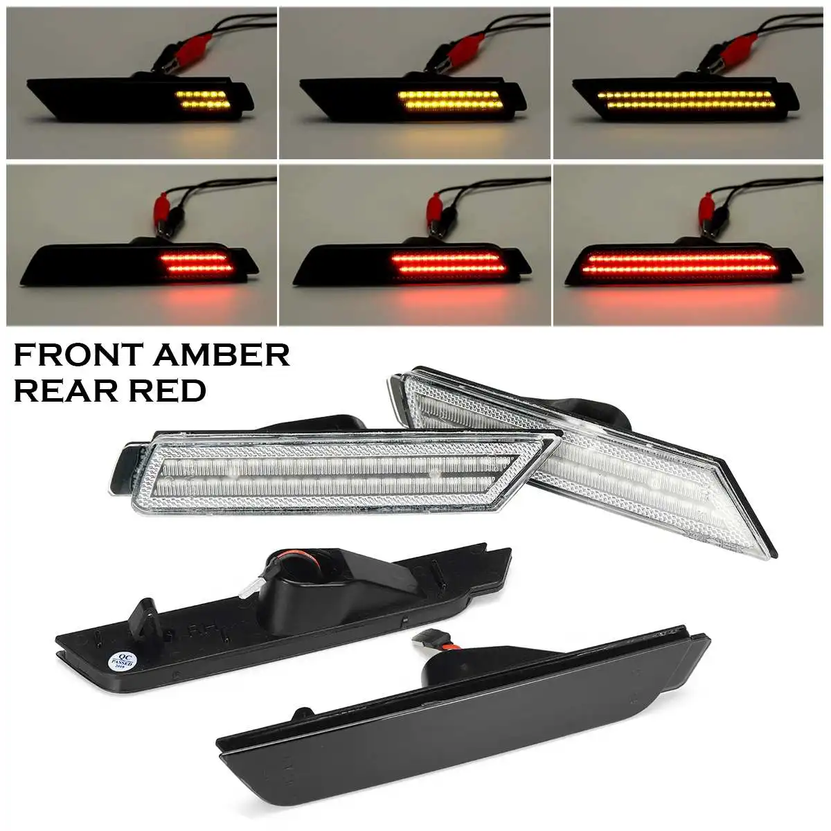 2/4x LED Flowing Turn Signal Light For Chevy Camaro 2010-2015 Side Marker Repeater Lights Lamp Front And Rear Indicator