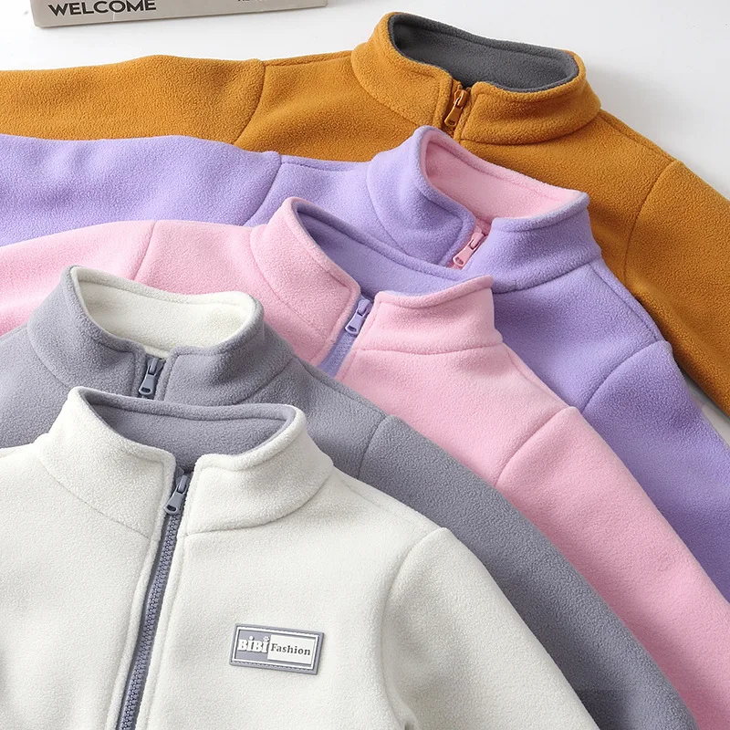 Children's clothing fleece jacket boys and girls autumn and winter fleece thickened school uniform liner
