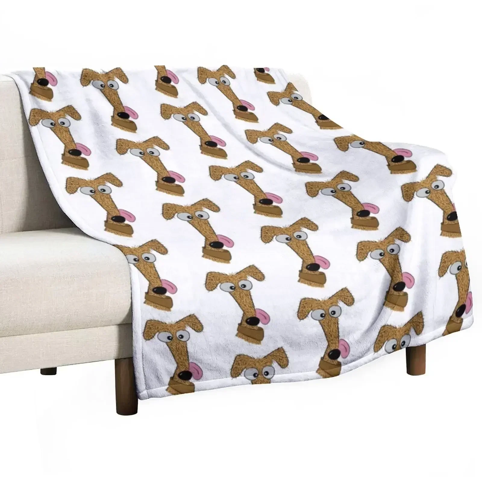 Scruffy Rough Coated Fawn, Tan, Brown Lurcher Throw Blanket valentine gift ideas for sofa Vintage Soft Beds Blankets