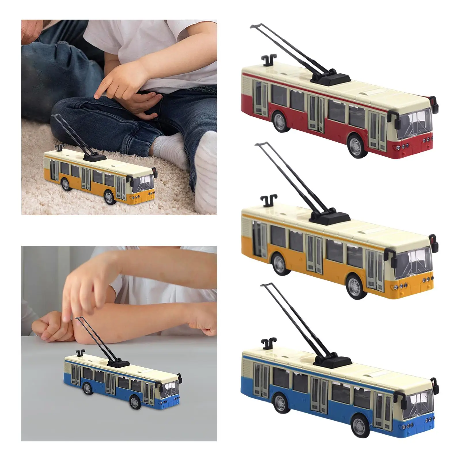 

Miniature Tram Model Transport Car Model 1/90 with 3 Openable Doors Metal Car