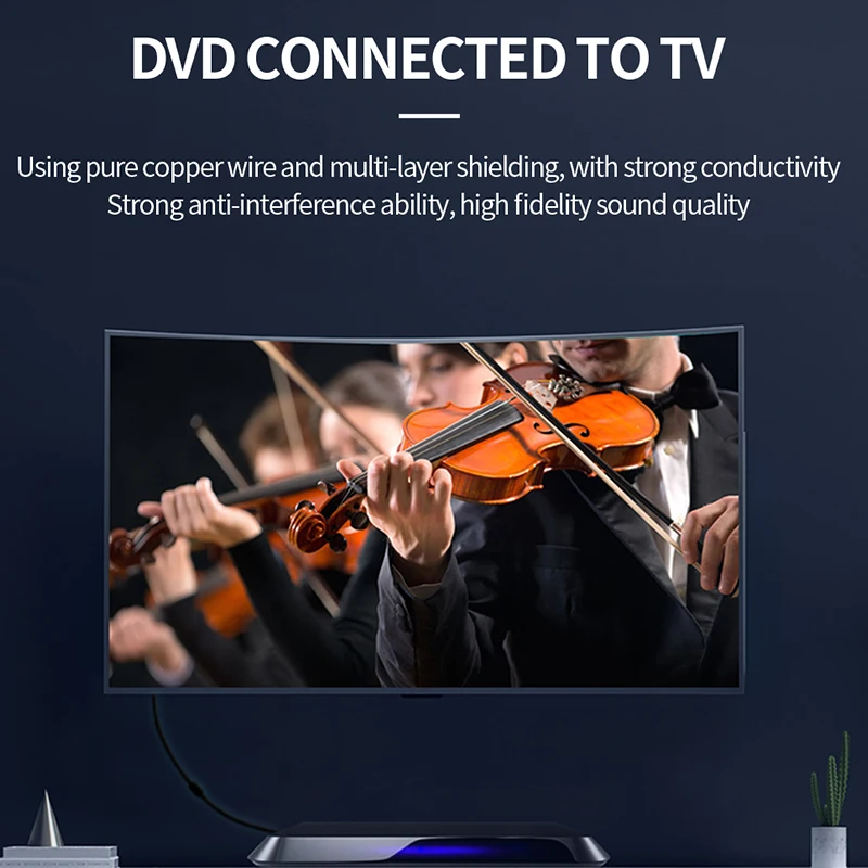 Kabel audio HiFi cyfrowy koncentryczny 75Ω Hi-End stereo audio RCA do RCA męski SPDIF koncentryczny do DVD projektora TV głośnika — zdjęcie produktu 6