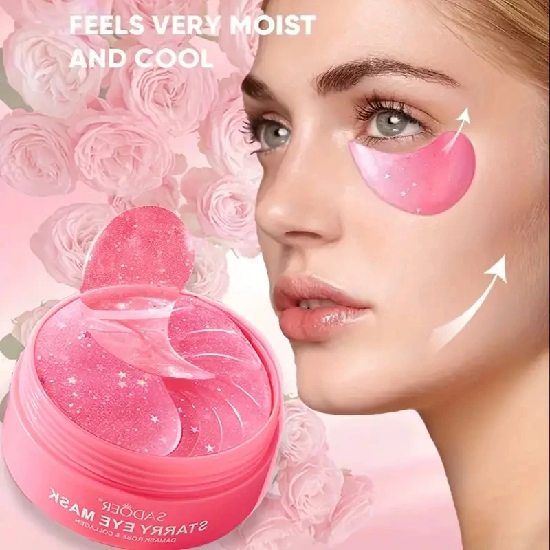 Sadoer Rose Starry Sky Eye Mask Is a Hydrating and Moisturizing Eye Care Patch for the Eye Area, Containing Rose Essence, Which Helps Improve Dryness Around the Eyes, Making the Skin Elastic and Soft, and Leaving the Skin Around the Eyes Delicate, Smooth, and Radiant, Exuding a Youthful Glow.