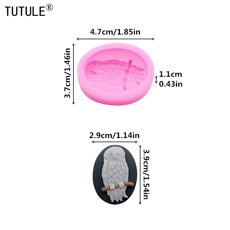 owls resin Clay item of jewelry Drip Silicone mold DIY owls Accessories keychain Silicone Mold owls Chocolate fondant Cake Mould - view 2